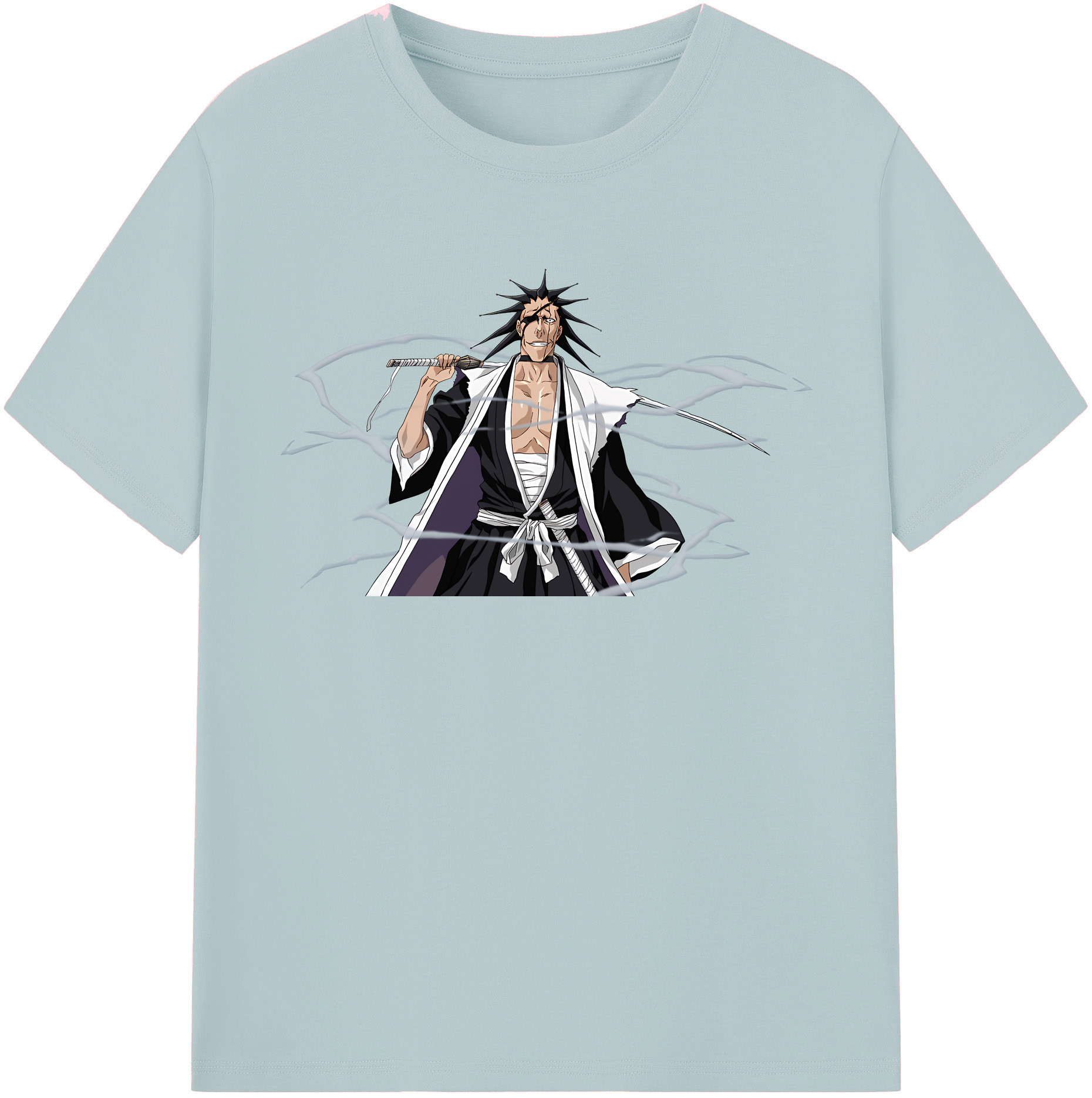 （画像用） ブリーチ ざらき けんぱち BLEACH Zaraki Kenpachi 綿100％半袖Tシャツ（フロントプリント）
